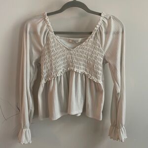 Size small , long sleeve white shirt , soft material, perfect condition